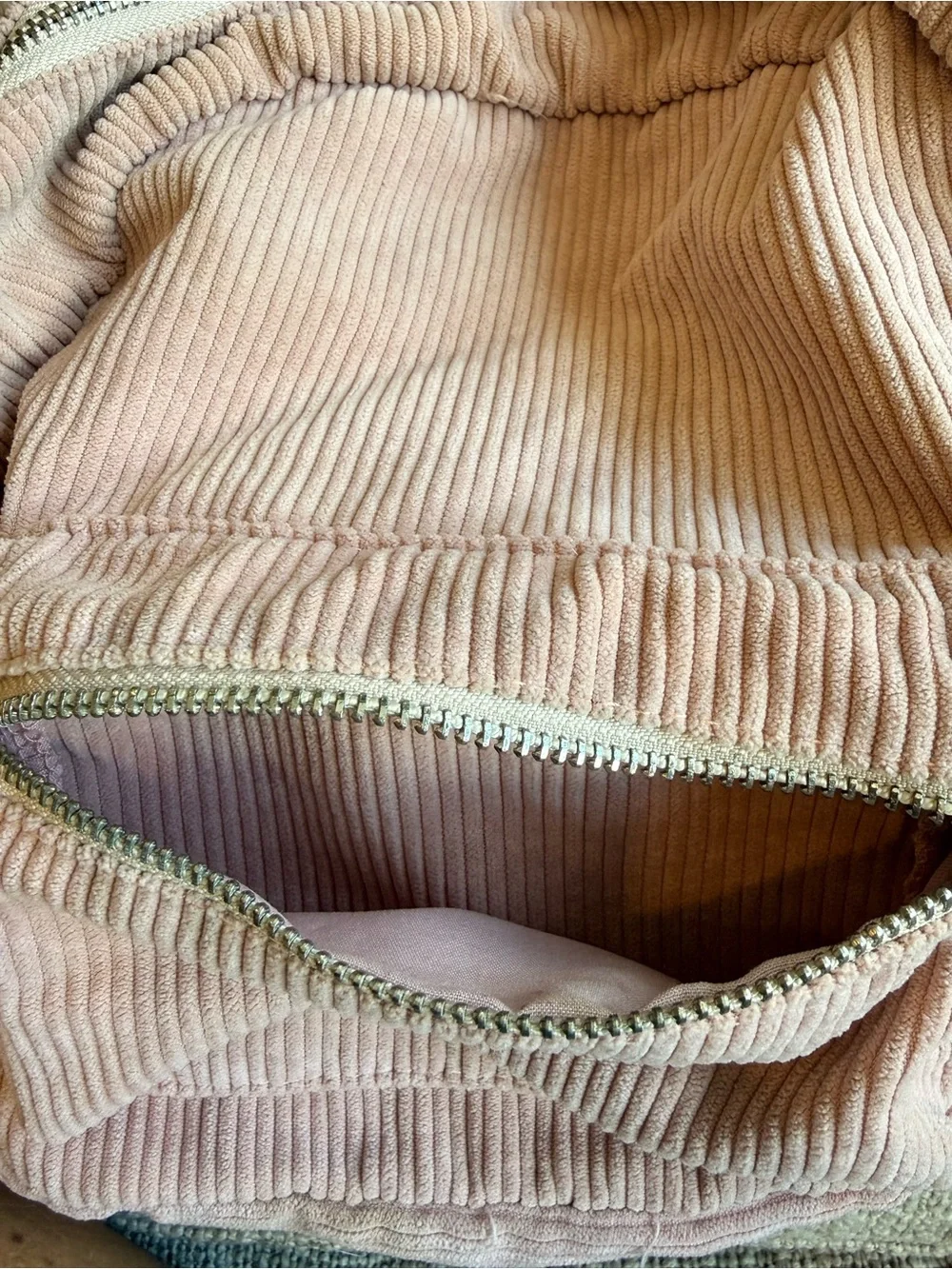 SHEIN Blush Pink Corduroy Mini Backpack